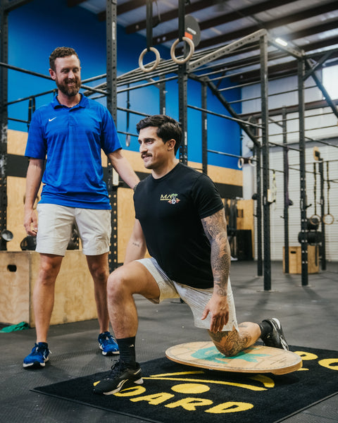 Indo Board being used in physical therapy