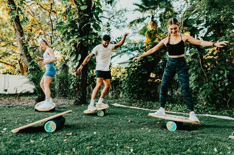 Balance board exercises -- Indo Board core training and stability workout