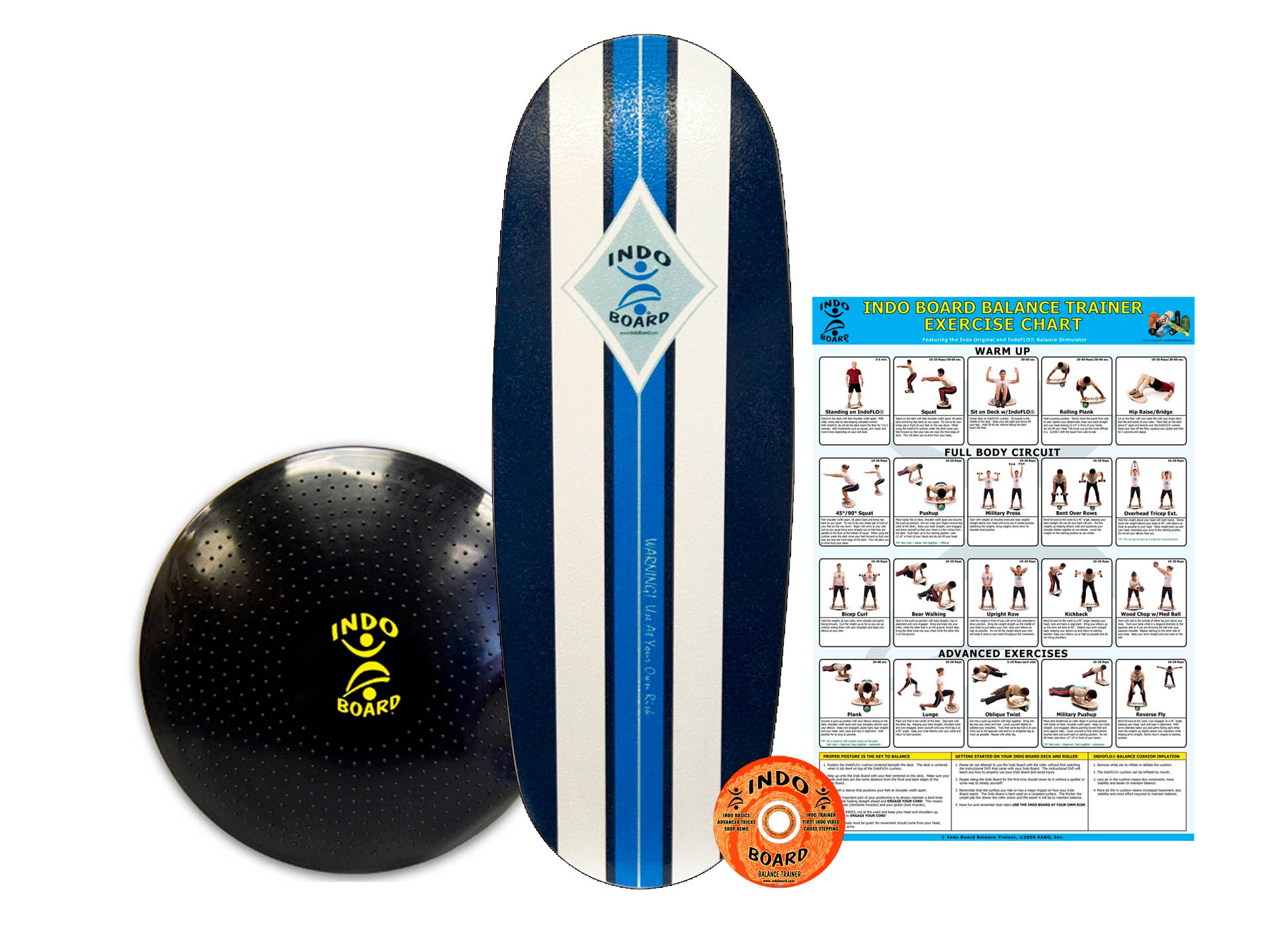 Indo Board Original Balance Trainer Pro Indo Board with gigante large indo board cushion