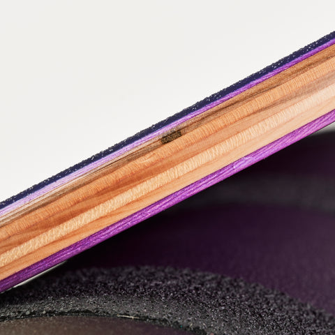 The Original Indo balance board and roller. Macro / detail shot of the maple veneers. 