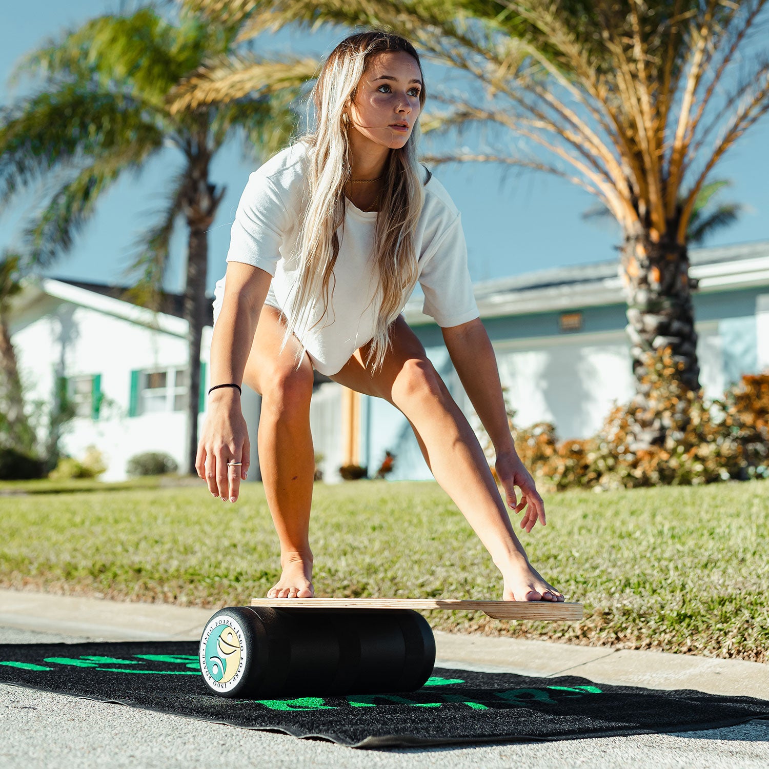 Balance Trainer INDO Board outlets USA 30 x 18 Wood Fitness Trainer BOARD ONLY BLUE